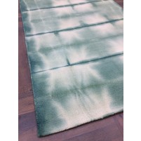 Handmade Woolen Shibori Green Area Rug t-598 5x8