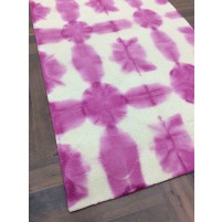 Handmade Woolen Shibori Pink Area Rug t-647 5x8