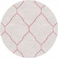 Katherine TS3001 Beige/Christmas Red 4' Round Rug