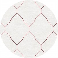 Katherine TS3001 Oatmeal/Red 4' Round Rug