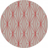 Floyd TS3013 Brown / Christmas Red Hand-Tufted Rug - Round 6'