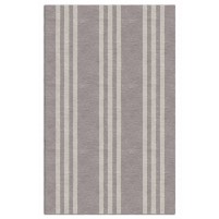 Handmade Gray V3SAJ09CA11 Stripes  8X10 Area Rugs