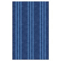 Handmade Blue V3SBD07BI06 Stripes  8X10 Area Rugs