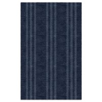 Handmade Navy Blue V3SBL01BL05 Stripes  8X10 Area Rugs