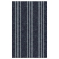 Handmade Gray Dark V3SBM03BM07 Stripes  5X8 Area Rugs