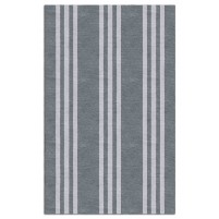 Handmade Gray Light V3SBM07BR11 Stripes  8X10 Area Rugs