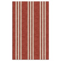 Handmade Red Silver V3SDN06CO11 Stripes  5X8 Area Rugs