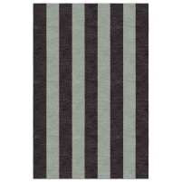 Handmade Charcoal Gray VSAA05CA08 Stripe  8X10 Area Rugs