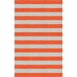 Handmade Silver Dark Orange HSAE12DK03 Stripe Rugs 5' X 8'