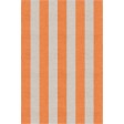 Handmade Silver Orange VSAE12DL04 Stripe Rugs8'X10'