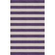 Handmade Silver Dark Violet HSAE12EN05 Stripe Rugs 6'X9'