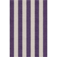 Handmade Silver Dark Violet VSAE12EN05 Stripe Rugs 6'X9'