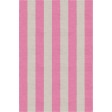 Handmade Silver Pink VSAE12AK07 Stripe Rugs 5'X8'