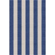 Handmade Silver Navy Blue VSAE12BD08 Stripe Rugs 6'X9'