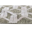 Modern Jacquard Loom Wool Silk Blend Sage 2' x 8' Rug