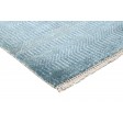 Modern Hand Knotted Wool / Silk (Silkette) Teal Blue 2' x 3' Rug