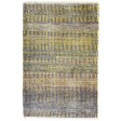 Modern Hand Knotted Wool / Silk (Silkette) Yellow 2' x 3' Rug