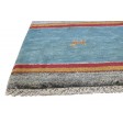 Traditional-Persian/Oriental Hand Knotted Wool Blue 1' x 2' Rug