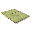 Traditional-Persian/Oriental Hand Knotted Wool Green 1' x 2' Rug