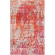 Mojo Red / Orchid Silken Modern 6x6 Square Rug