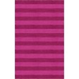 Handmade Magenta Pink HSAL01AK02 Stripe Rugs 5'X8'
