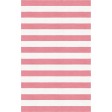 Handmade Pink White HSAO08AH12 Stripe Rugs 8'X10'