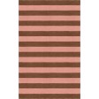 Handmade Brown Peach HSDS02EH09 Stripe Rugs 5'X8'