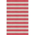Handmade Silver Red HSTR-1005  Stripe Rugs 8' X 10'