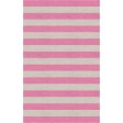 Handmade Silver Pink HSTR-1006  Stripe Rugs 6' X 9'