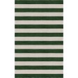 Handmade Silver Dark Green HSTR-1013  Stripe Rugs 9' X 12'