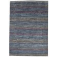 Modern Hand Knotted Wool Blue 5' x 8' Rug