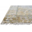Distressed Look Hand Knotted Wool Blue 5' x 8' Rug