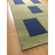 Handmade Wool Modern Green/ Navy Blue 5x8 lt1459 Area Rug