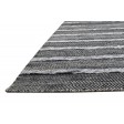 Modern Dhurrie Wool / Silk (Silkette) Black 5' x 7' Rug