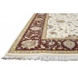 Traditional-Persian/Oriental Hand Knotted Wool / Silk (Silkette) Ivory 6' x 10' Rug