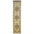 Traditional-Persian/Oriental Hand Knotted Wool / Silk (Silkette) Beige 3' x 13' Rug