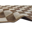 Modern Hand Knotted Wool Brown 6' x 9' Rug