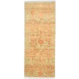 Modern Hand Knotted Wool / Silk (Silkette) Gold 3' x 6' Rug