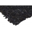 Modern Hand Woven Leather Cowhide Black 2' x 3' Rug