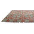Transitional Hand Knotted Wool Green 5' x 8' Rug
