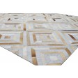 Modern Hand Woven Leather / Cotton Grey 8' x 10' Rug