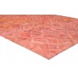 Modern Hand Woven Leather Cowhide Red 8' x 9' Rug