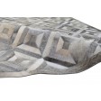 Modern Hand Woven Leather Grey 5' x 7' Rug