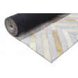 Modern Hand Woven Leather / Cotton Grey 2'6 x 12' Rug