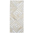 Modern Hand Woven Leather / Cotton Grey 2'6 x 6' Rug