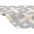 Modern Hand Woven Leather / Cotton Grey 5' x 8' Rug