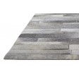 Modern Hand Woven Leather / Cotton Grey 5' x 8' Rug