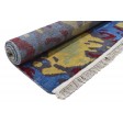 Modern Hand Knotted Wool Blue 4' x 6' Rug