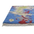 Modern Hand Knotted Wool Blue 3' x 9' Rug