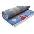Modern Hand Knotted Wool Blue 3' x 9' Rug